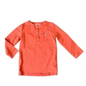 Sawyer & Finn Kids Long Sleeve Orange Henley Shirt Size 4